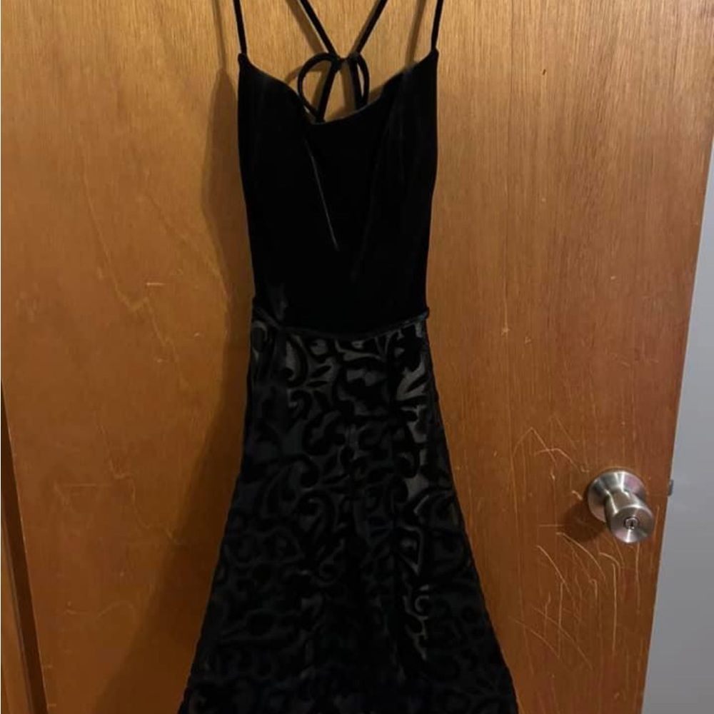 Black velvet formal dress! Size 0.